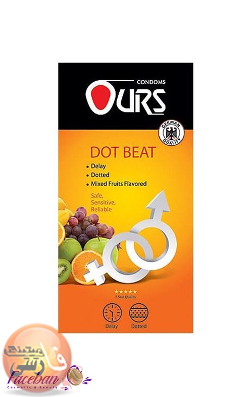 کاندوم تاخيري اورز OURS مدل Dot Beat بسته 12 عددي کاندوم اورز کاندوم تاخيري کاندوم تاخيري اورز Ours Condom Dot Beat