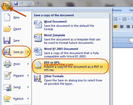ذخیره ورد به پی دی اف-save to pdf-سیو به فایل پی دی اف-Convert to PDF